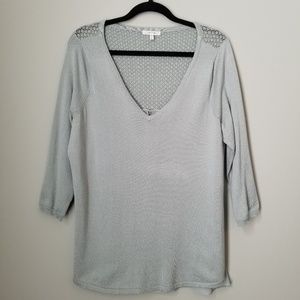 Sage Green Sweater With Chiffon Back